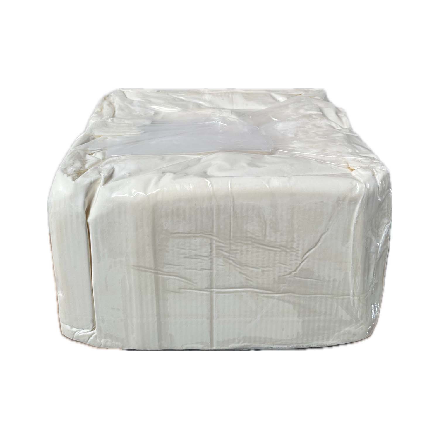 White 5lb butter block of massage product on a white background