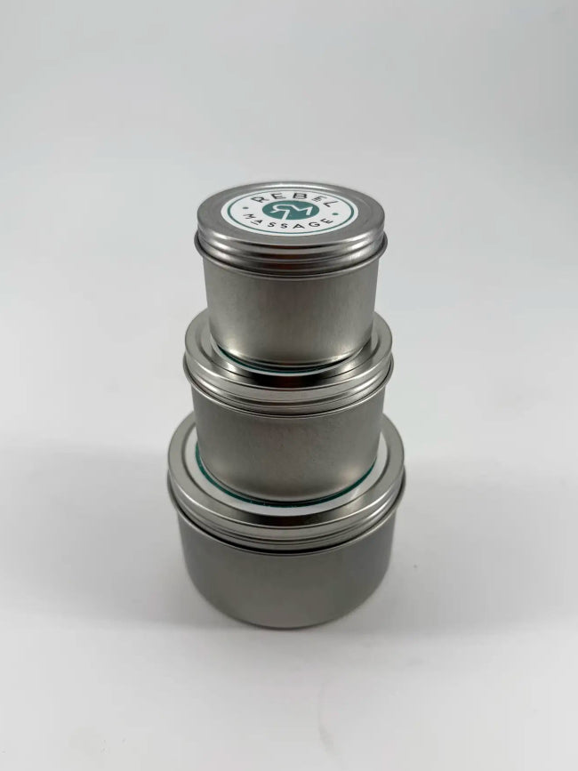 Empty Massage Butter Tin • Prelabeled
